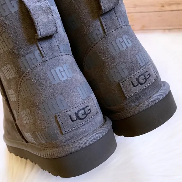 UGG Men’s Classic Mini II UGG Print Charcoal Boots
