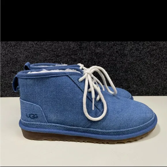 UGG NEUMEL CHUKKA BOOTS MENS SIZE 9 / 42 NATURAL INDIGO BLUE LACE UP ANKLE NEW