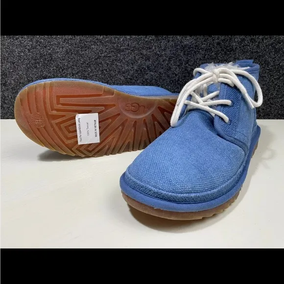 UGG NEUMEL CHUKKA BOOTS MENS SIZE 9 / 42 NATURAL INDIGO BLUE LACE UP ANKLE NEW