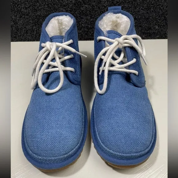 UGG NEUMEL CHUKKA BOOTS MENS SIZE 9 / 42 NATURAL INDIGO BLUE LACE UP ANKLE NEW