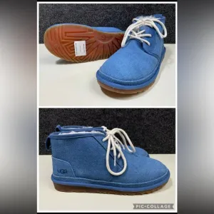 UGG NEUMEL CHUKKA BOOTS MENS SIZE 9 / 42 NATURAL INDIGO BLUE LACE UP ANKLE NEW