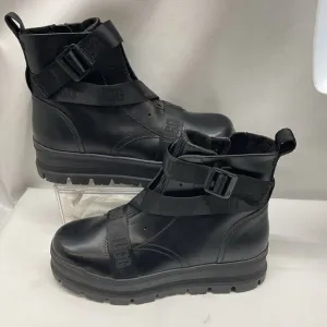 UGG Sid Boots Women's Size 9.5 Black Straps Leather 1116136 Punk Rock Biker Goth