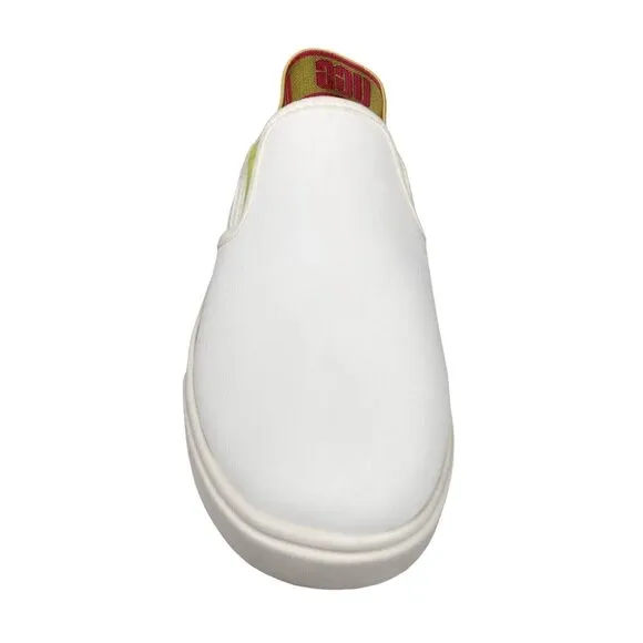 Ugg Size 6 M Aivey Slingback Leather Sneakers Shoes Slip On White Green 154