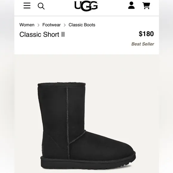 Ugg Size 9 Black Boots