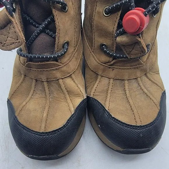 UGG Turlock Kids 2 Brown Leather Waterproof Walnut Snow Boots Insulation 200g