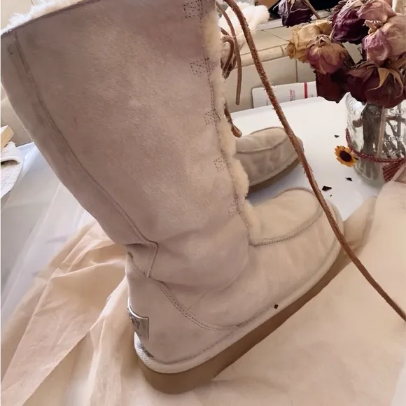 UGG Uptown III Authentic Tularosa Tall Lace-Up Shearling Boots
