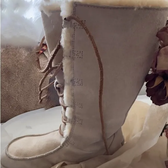 UGG Uptown III Authentic Tularosa Tall Lace-Up Shearling Boots