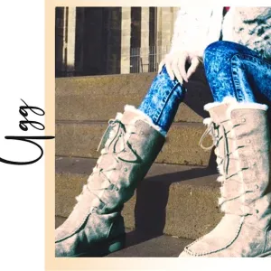 UGG Uptown III Authentic Tularosa Tall Lace-Up Shearling Boots