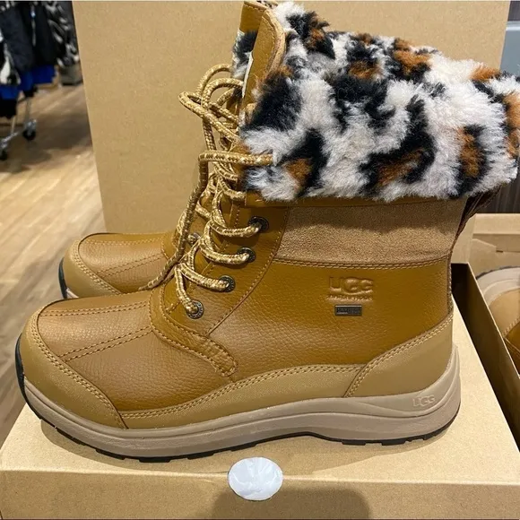 UGG | Zaylee Leopard Snow Boots Chestnut Brown NEW