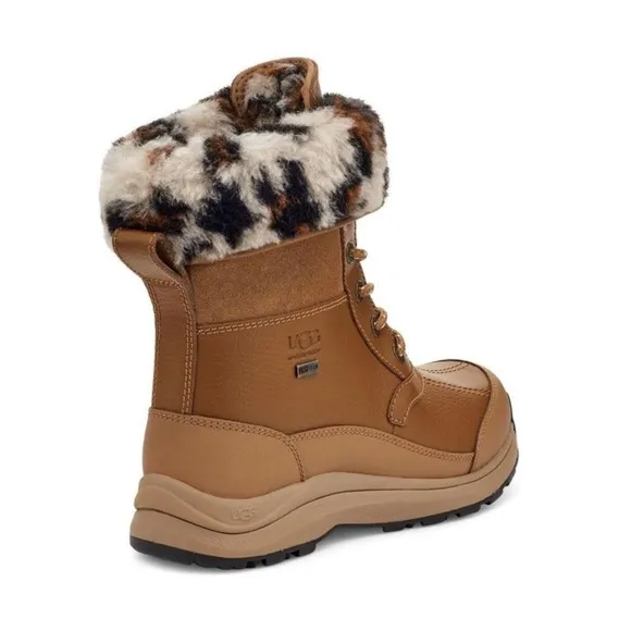 UGG | Zaylee Leopard Snow Boots Chestnut Brown NEW