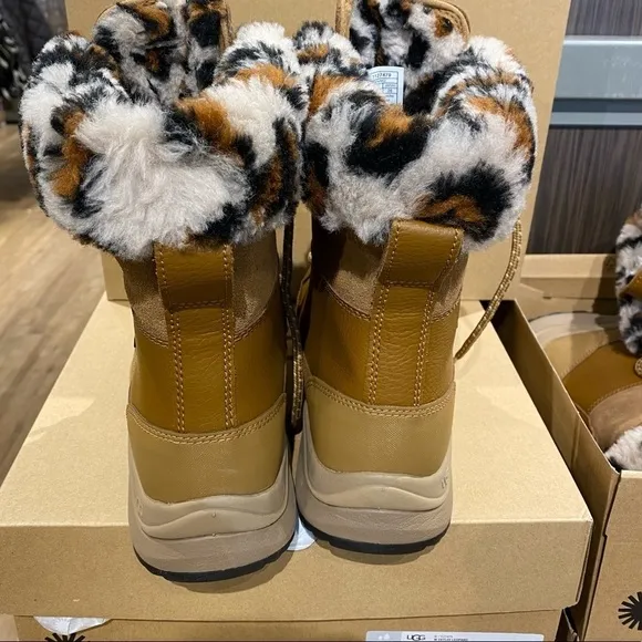 UGG | Zaylee Leopard Snow Boots Chestnut Brown NEW