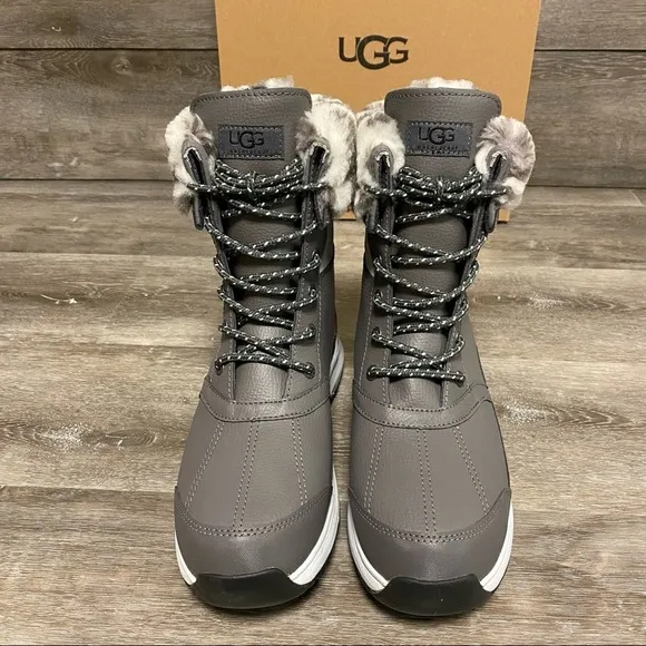 UGG | Zaylee Leopard Snow Boots In Charcoal Grey Size 6 NEW In Box
