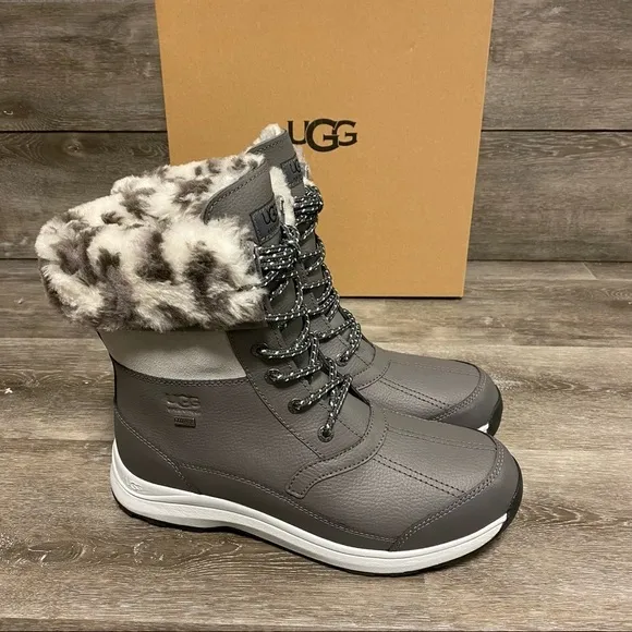 UGG | Zaylee Leopard Snow Boots In Charcoal Grey Size 6 NEW In Box