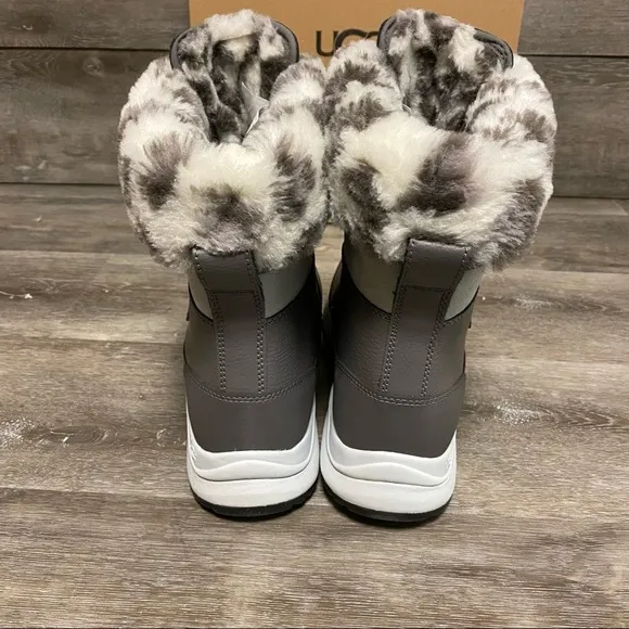 UGG | Zaylee Leopard Snow Boots In Charcoal Grey Size 6 NEW In Box