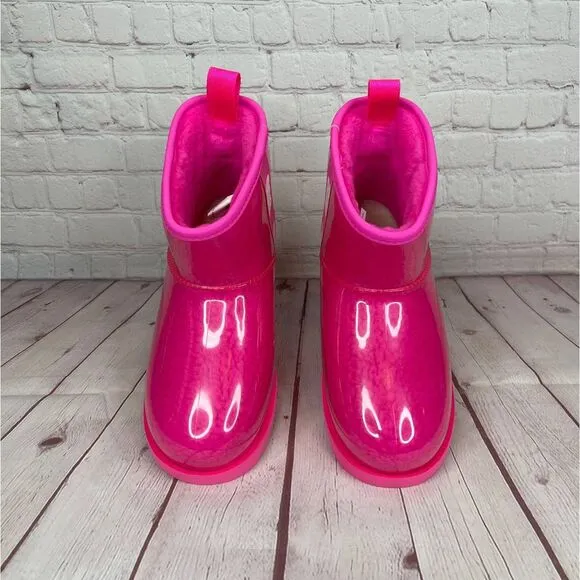 Ugg Classic Clear Mini Pink Waterproof Boots Women’s Size 6 (S/N 1112386K)