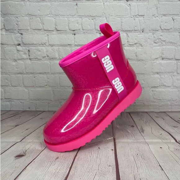 Ugg Classic Clear Mini Pink Waterproof Boots Women’s Size 6 (S/N 1112386K)