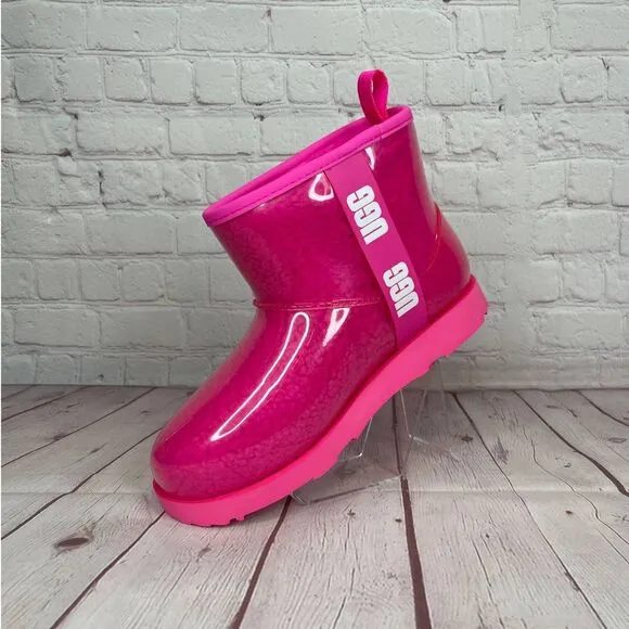Ugg Classic Clear Mini Pink Waterproof Boots Women’s Size 6 (S/N 1112386K)