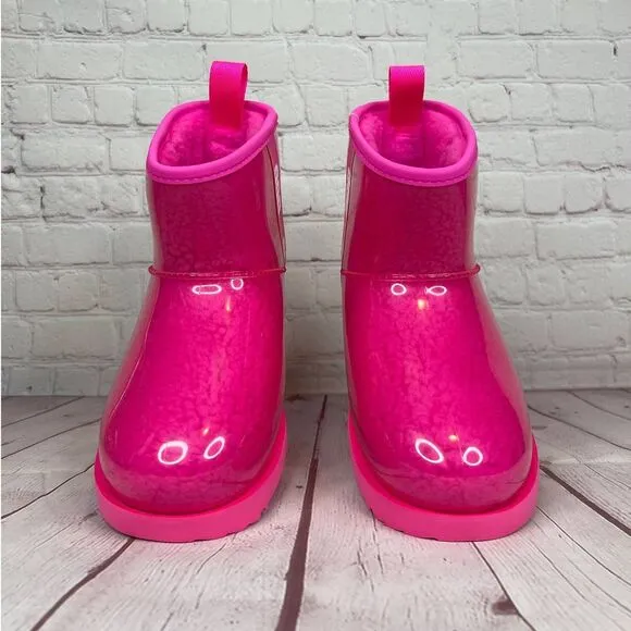 Ugg Classic Clear Mini Pink Waterproof Boots Women’s Size 6 (S/N 1112386K)