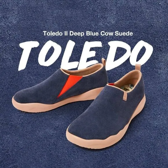 UIN Men's Travel Walking Shoes Casual Sneaker Toledo Ⅱ (Deep Blue)New No Box