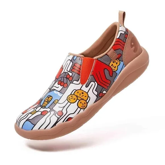UIN Men's Walking Shoes Cow Suede Casual Comfort Sneaker (Claw Your Smile)