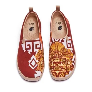 UIN Men's Walking Travel Shoes Canvas Casual Comfort Loafers (Mayan Totem)