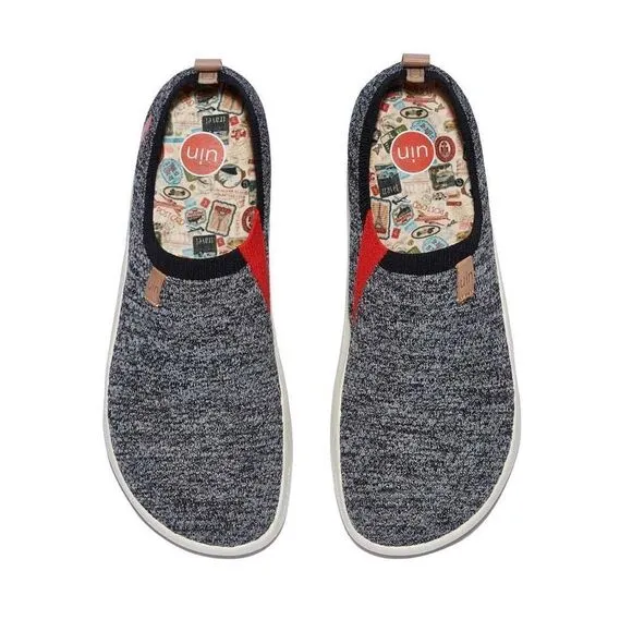 UIN Men's Walking Shoes Slip On Casual Sneaker (Toledo X Bouncing Black)