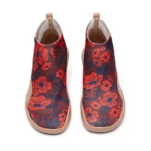 UIN Women's Shoes High Top Knitted Boots Sneaker (Belle De Nuit Red- Madrid II)