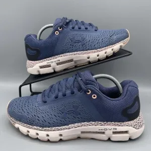 Under Armour HOVR Infinite 2 Womens Running Shoes Blue Pink Athletic Size 8