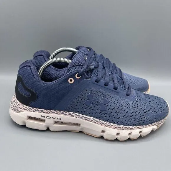 Under Armour HOVR Infinite 2 Womens Running Shoes Blue Pink Athletic Size 8