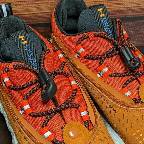 Under Armour HOVR Summit Fat Tire Delta Men 9.5 Orange Grey Trail Running Shoes