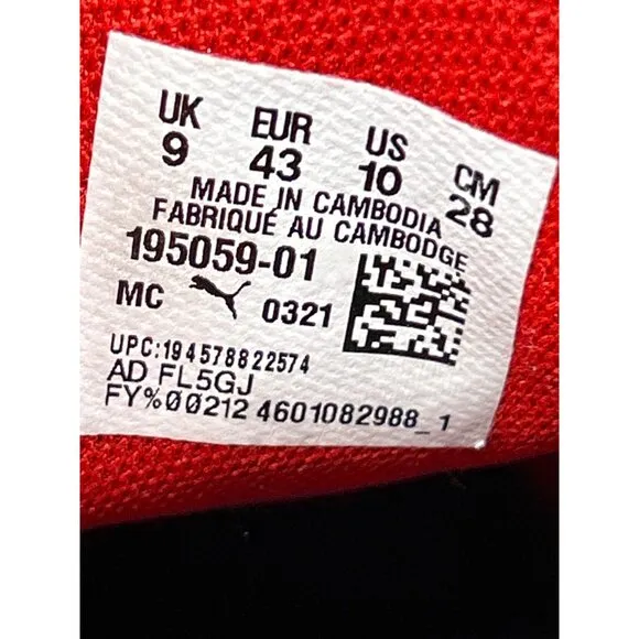 US10 Puma Mens Enzo 2 195059-01 Red Running Shoes Sneakers EU43