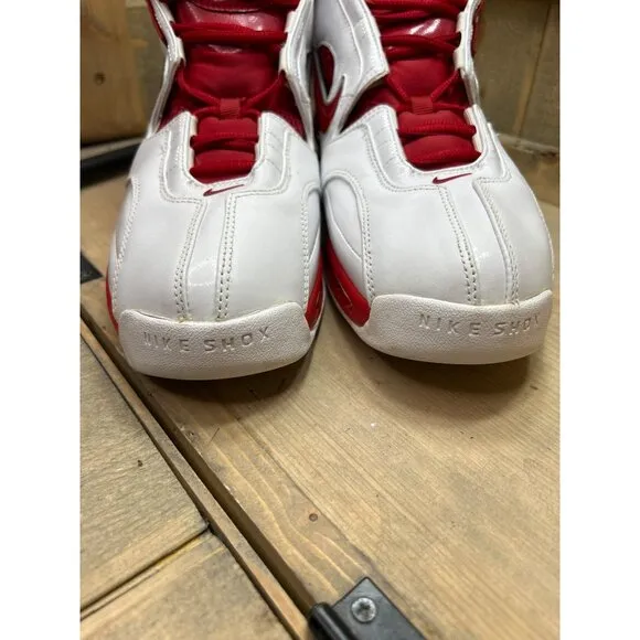 US9.5 Nike Flight Shox Basketball Shoes White/Red 309182-161 Rare EU43