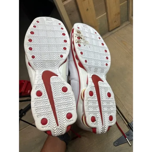 US9.5 Nike Flight Shox Basketball Shoes White/Red 309182-161 Rare EU43