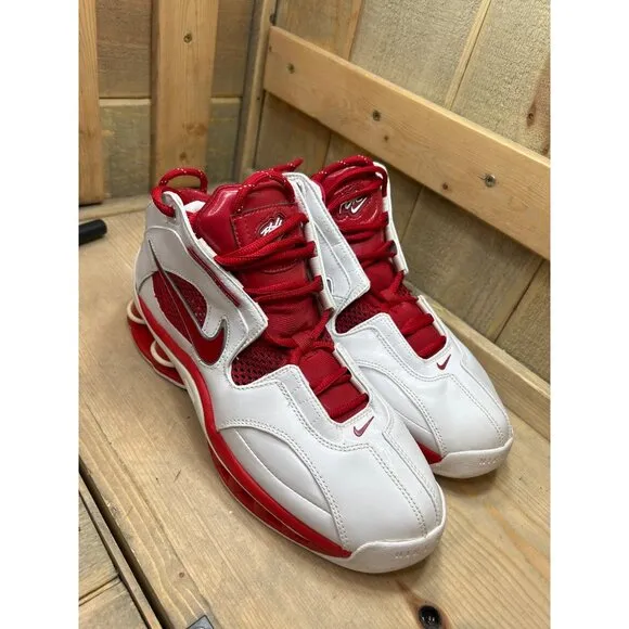 US9.5 Nike Flight Shox Basketball Shoes White/Red 309182-161 Rare EU43