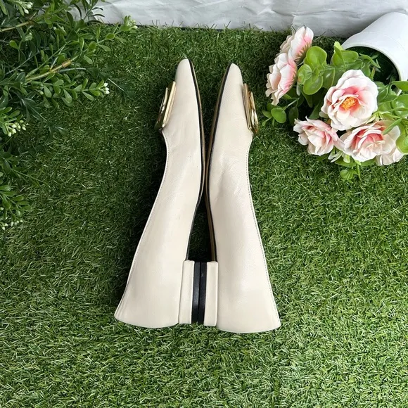 VALENTINO BY MARIO VALENTINO Flora Logo Buckle Pointed ToeFlat Women size 8