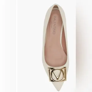 VALENTINO BY MARIO VALENTINO Flora Logo Buckle Pointed ToeFlat Women size 8