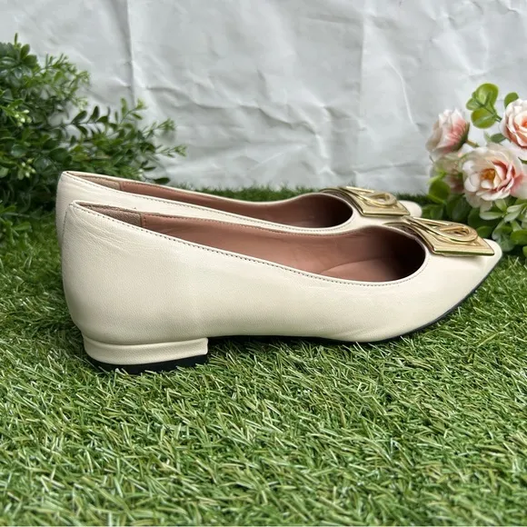 VALENTINO BY MARIO VALENTINO Flora Logo Buckle Pointed ToeFlat Women size 8
