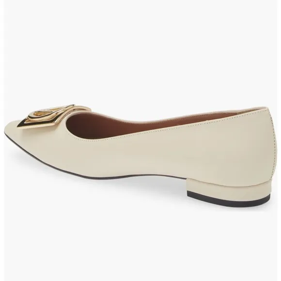 VALENTINO BY MARIO VALENTINO Flora Logo Buckle Pointed ToeFlat Women size 8