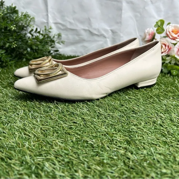 VALENTINO BY MARIO VALENTINO Flora Logo Buckle Pointed ToeFlat Women size 8