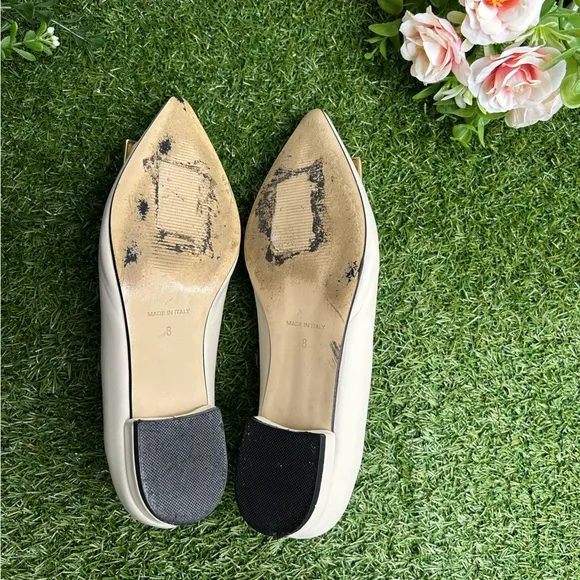 VALENTINO BY MARIO VALENTINO Flora Logo Buckle Pointed ToeFlat Women size 8