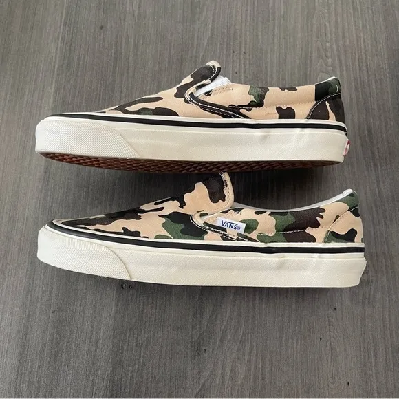 Vans Anaheim Factory 98 DX Camo Slip-On Sneaker shoes women 8 or men 6.5