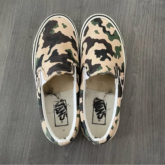 Vans Anaheim Factory 98 DX Camo Slip-On Sneaker shoes women 8 or men 6.5