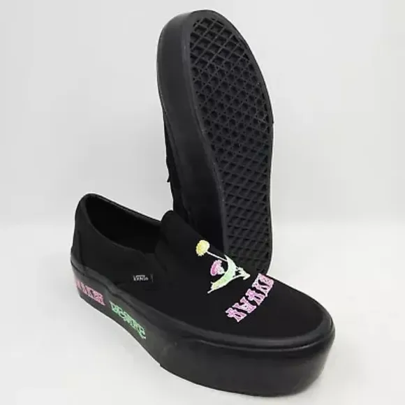 Vans Black Slip-On Stackform Awaken Desire Glow in the Dark Men 7 Women's 8.5