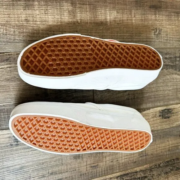 Vans Classic White Slip On Big Reveal Shoes Flame Fire Paisley New Womens 5.5