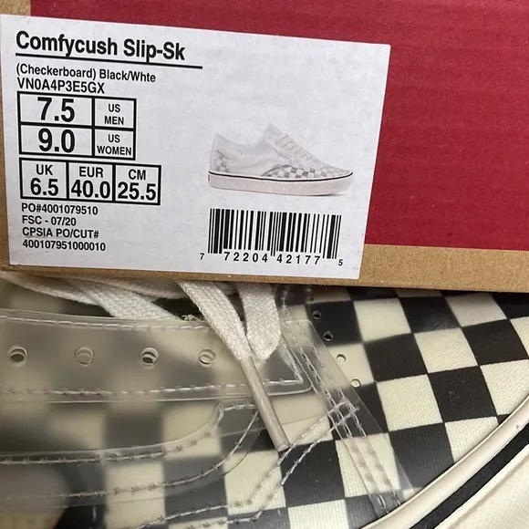 Vans Comfycush Slip-Skating Checkerboard Black/White WMNS