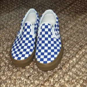 Vans Kids Blue Checkered Slip-On Shoes