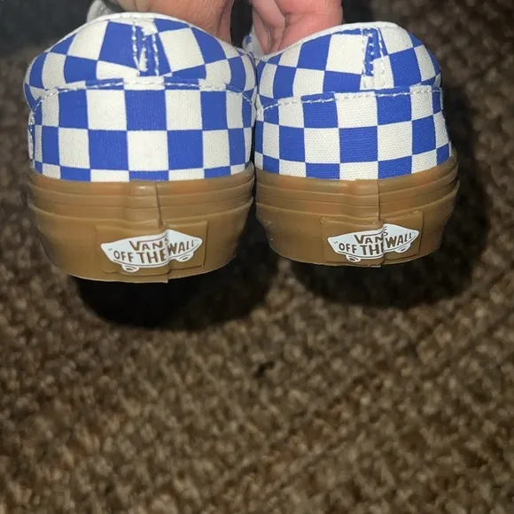 Vans Kids Blue Checkered Slip-On Shoes
