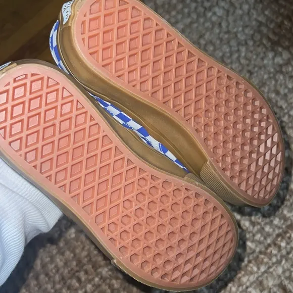 Vans Kids Blue Checkered Slip-On Shoes