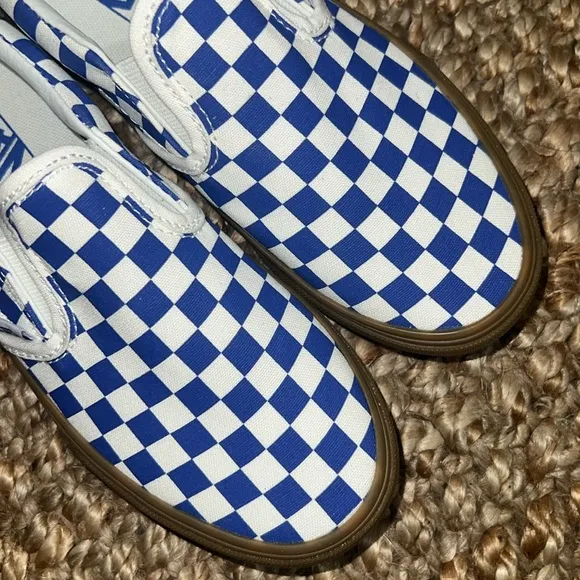Vans Kids Blue Checkered Slip-On Shoes