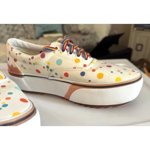 Vans Rare UV Activated Stacked Floral Polka Dot Shoes Sneakers 8 Men 9.5 Women